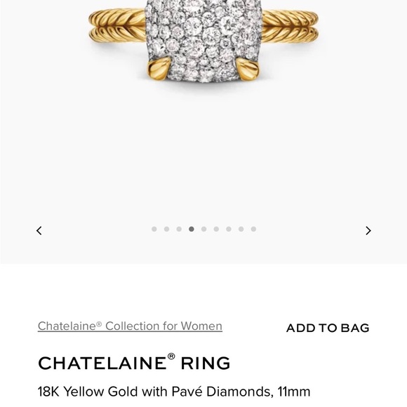 David Yurman Chatelaine Ring with Pave Diamonds - Picture 8 of 8